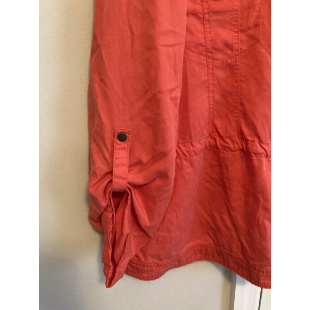 Chico's Womens lightweight zip up jacket size 3 - button sleeves - drawstring - Picture 2 of 4